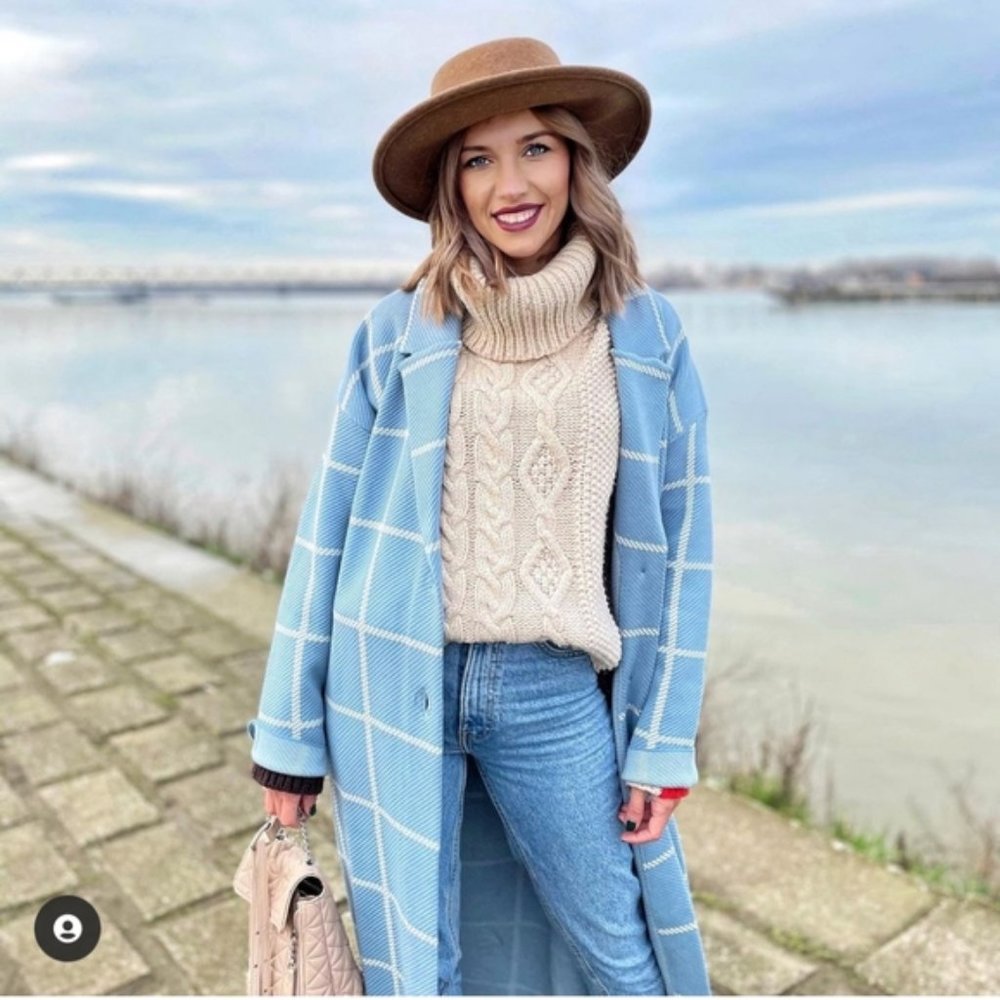 Zara Plaid Knit Coat - Picture 14 of 15